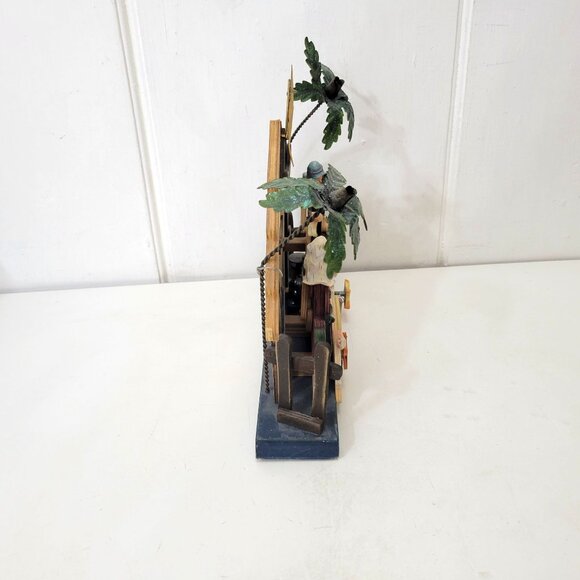 Handcrafted Musical Wooden Nativity Scene With Star & Palm Trees - Picture 5 of 7